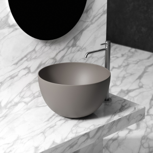 Washbasin Round Grey Matt Unica Alice Ceramica