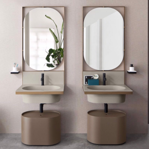 Waschbecken mit Spiegel Elle Oval Ceramica Cielo