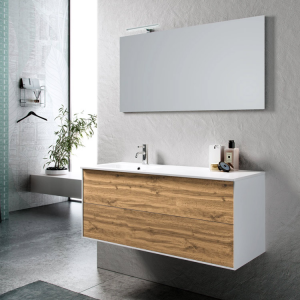 Suspended bathroom cabinet with left washbasin L.121 cm Ago
