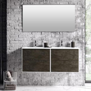 Suspended bathroom cabinet with double washbasin Ago