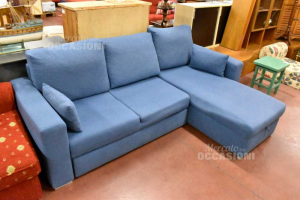 Sofa Bed Blue With Peninsula Openable Container