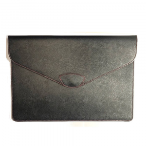 A4 document holder London in genuine black hammered leather handmade
