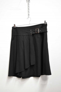 Skirt Woman Armani Jeans Black Plisse Size 44