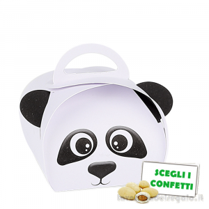 Scatola cesto Portaconfetti Bomboniera con Panda della collezione Zoo 4x4x5 cm