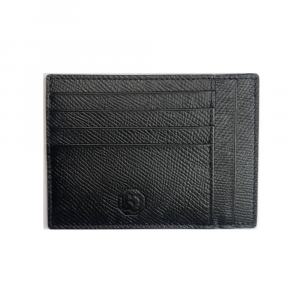 Como credit card holder in genuine black hammered leather handmade