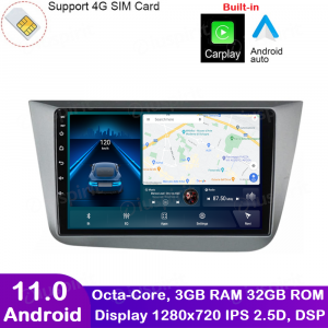 ANDROID autoradio navigatore per Seat Altea 5P 2004-2015 Seat Toledo 5P III 3 2004-2009 CarPlay Android Auto GPS USB WI-FI Bluetooth 4G LTE