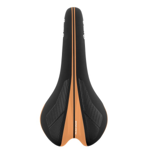 Sella Velo COMPETITION, linea Senso, modello 1376. Colore nero con inserti arancio glossy.