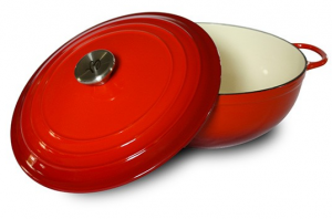BAUMALU Casseruola/Cocotte rotonda bassa in ghisa smaltata linea Tradition colore rosso sfumato diametro cm. 26 ALTEZZA CM. 9,5 386128