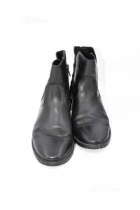 Boot Woman Black Leather Size 36 Boat