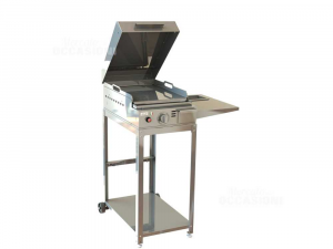 Leab Grid Barbecue With Plate Inox+ Trolley And Floor Steel New