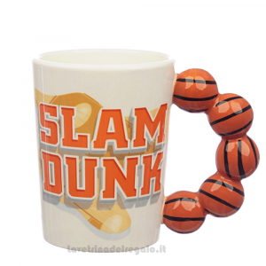 Tazza Mug con manico a forma di palloni da Basket in ceramica 13.5x8.5x11 cm - Idea Regalo