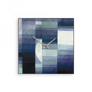 Klee square wall clock in digitally printed metal 50 cm