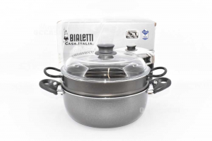 Cooking Pot Steam Bialetti 24 Cm With Lid Glass