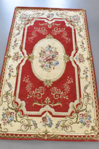 Carpet 82x146 Cm Red Beige Light Fantasy Flowers Acrylic And Cotton