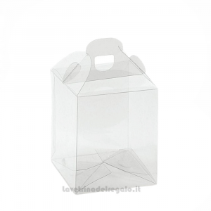 Scatola valigetta Portaconfetti trasparente in PVC 9x9x10 cm - 24 PEZZI - Bomboniera
