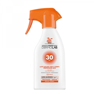 Dermolab Solari - Latte solare Spray Protezione alta SPF 30 Viso e corpo - Water resistent 250ml