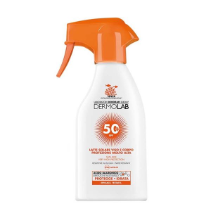 Dermolab Solari - Latte solare Spray Protezione alta SPF 50 Viso e corpo - Water resistent 250ml