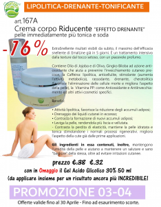 Crema corpo Riducente “EFFETTO DRENANTE” 250 ml + OMAGGIO