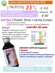 2 Prodotti: 1 Garcinia Complex 50caps + 1 Drenyl 500ml