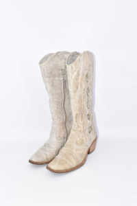Boots Woman Beige Style Youx- Size 36.5