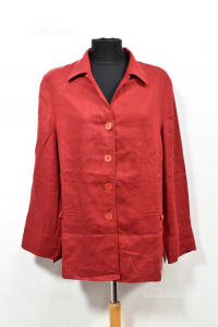 Shirt Woman Luisa Spagnoli Sizexl Red In Linen