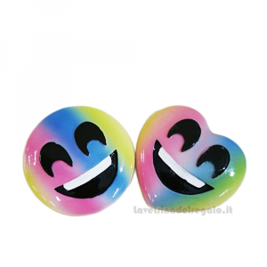 Bomboniera Magnete Emoticon arcobaleno in resina 5 cm