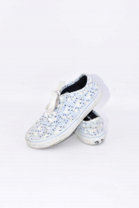 Shoes Baby Girl Vans Size 32 Light Blue With Flowers