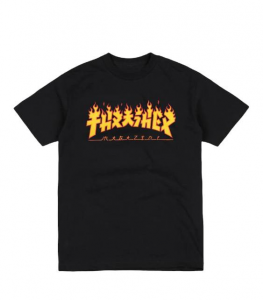 T-Shirt Thrasher Godzilla Flame Black