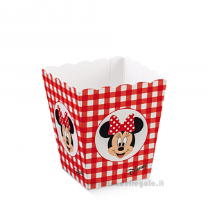 Vaso Portaconfetti e dolci rosso Minnie Disney Party 7x7x11 cm - 24 PEZZI - Bomboniera