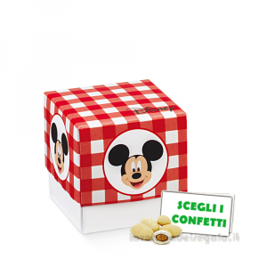 Scatola Portaconfetti rossa Mickey Disney Party 5x5x5 cm - 24 PEZZI - Bomboniera