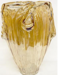 B&B Vaso in vetro Palma colore miele lucido altezza cm. 35 VV026