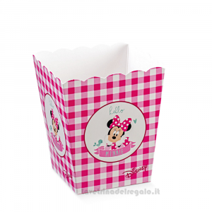 Vaso Portaconfetti e dolci rosa Minnie Disney Party 7x7x11 cm - 24 PEZZI - Bomboniera
