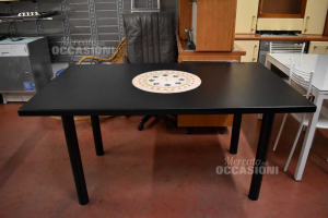Table Black With Mosaic Central 160x90x