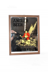 Painting Mirror Angler Beer Charles Wells 36x46 Cm