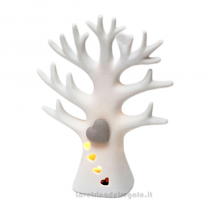 Albero della Vita in ceramica con luce LED e scatola regalo 10.5x5x13 cm - Idea Regalo