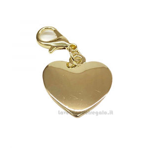 Ciondolo Bomboniera cuore in acciaio dorato 2.5 cm - Decorazioni
