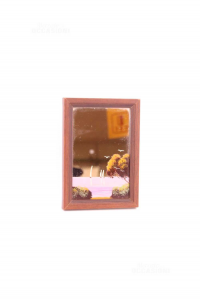 Specchio Piccolo Dipinto, Cornice Legno 12x17 Cm