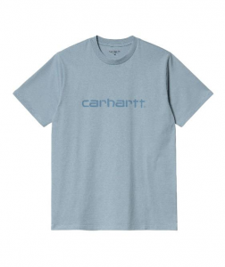 T-Shirt Carhartt Script Pale Quartz Blue
