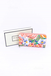 Wallet Diana & Co.mod Single Zipper Fantasy Flowers Background B / R New