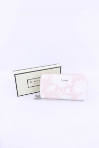 Wallet Diana & Co.mod Double Zipper Fantasy Flowers Background Beige New