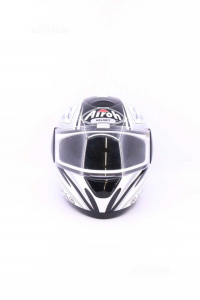 Helmet Motorcycle Airoh White And Black Dragon Size.m 57 / 58
