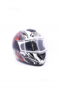 Helmet Motorcycle Airoh White Black Red Devil Size.m 57 / 58