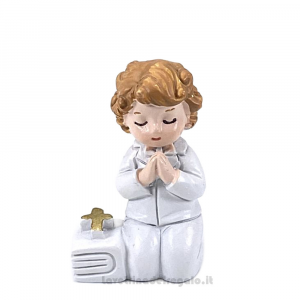 Bomboniera Comunione Magnete Bambino in preghiera con Vangelo in resina 5x2x4 cm