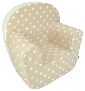 Poltroncina in Puro Cotone Sfoderabile - Stellina Beige