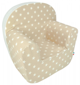 Poltroncina in Puro Cotone Sfoderabile Stellina Beige