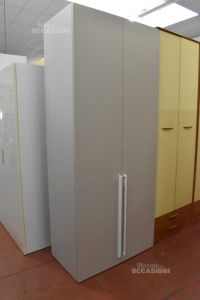 Wardrobe Large 110 Cm With 2 Ante Gray Light And Structure White