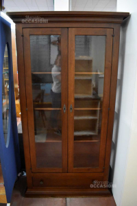Wooden Showcase Dark Type Chestnut With Glass Cases And Drawers