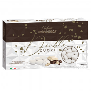 Confetti bianchi Cuori Double al cioccolato 1Kg Maxtris - Italy