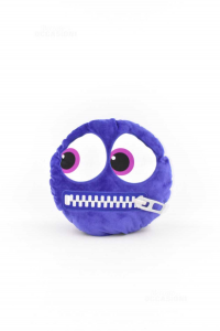Stuffed Animal Round Smile Purple Mouth Chiusa 29 Cm
