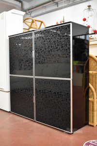 Display Cabinet Damascata Black 120x124x39 Cm
